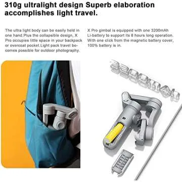 Aochuan Smart X Pro Gimbal for iPhone & Android - Compact Stabilizer