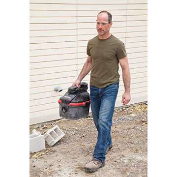 RIDGID 50313 Model 4000RV 4-Gallon Portable Wet and Dry Compact Vacuum Cleaner with 5.0 Peak-HP Motor, 4 gallon, Red