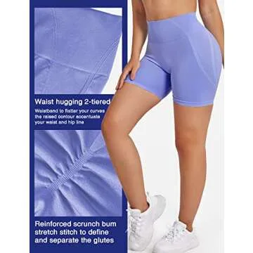 YEOREO Seamless Scrunch Workout Shorts for Women