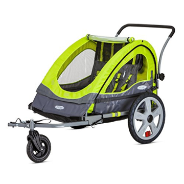 InStep Quick-N-EZ Double Tow-Behind Bike Trailer – Green – Hit the Trails in Style!