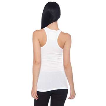 4 Pack Zenana Women's Ribbed Tank Top Med, White