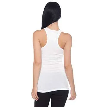 4 Pack Zenana Women's Ribbed Tank Top Med, White