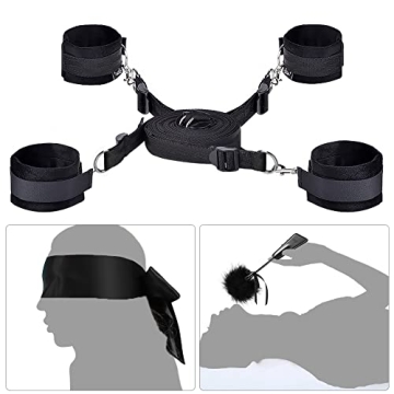 UTIMI Sex Bondage BDSM Restraints Kit with Blindfold & Cuffs