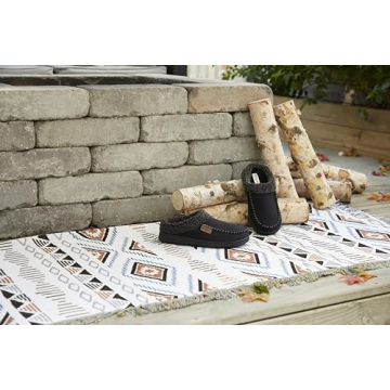 Dearfoams Brendan Memory Foam Slippers for Men in Black