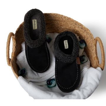 Dearfoams Brendan Memory Foam Slippers for Men in Black