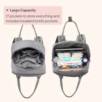 BabbleRoo Diaper Bag Backpack - Baby Essentials Travel Tote - Multi Function Waterproof Diaper Bag, ...