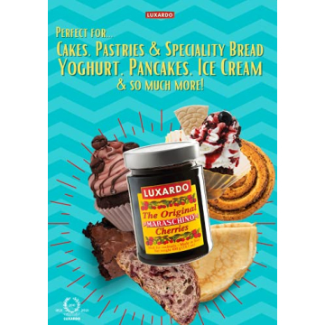 Gourmet Luxardo Maraschino Cherries, 400g Jar