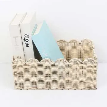 Stylish Handwoven Scalloped Baskets for Home Organization