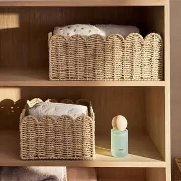 Stylish Handwoven Scalloped Baskets for Home Organization