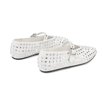ARQA Crystal-Embellished Mary Jane Flats for Women