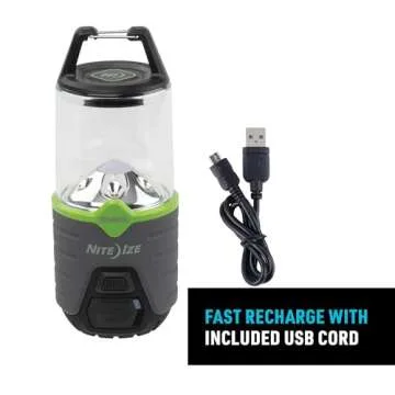 Nite Ize Radiant 314 Rechargeable LED Lantern - Weather & Impact Resistant Light with Power Bank - Rechargeable Lantern for Camping & Hiking Gear