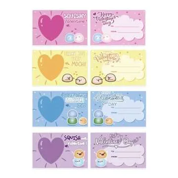 28 Valentine’s Day Gift Cards with Cute Kawaii Mochi Squishies