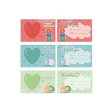 28 Valentine’s Day Gift Cards with Cute Kawaii Mochi Squishies