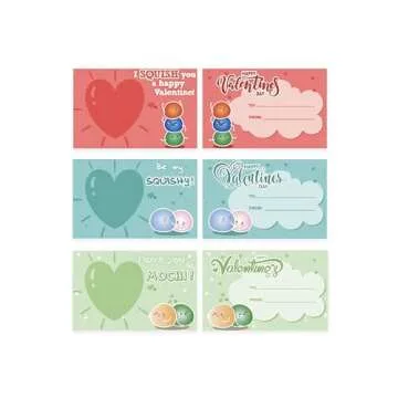 28 Valentine’s Day Gift Cards with Cute Kawaii Mochi Squishies