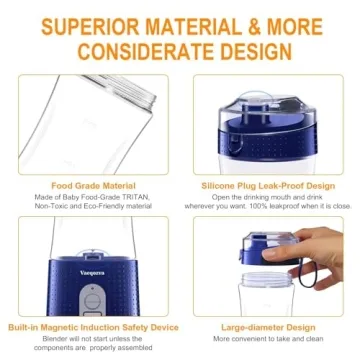 Vaeqozva Portable Blender for Smoothies on the Go