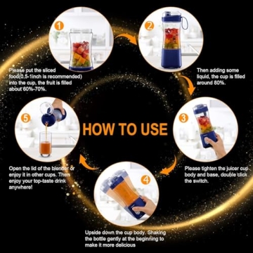 Vaeqozva Portable Blender for Smoothies on the Go