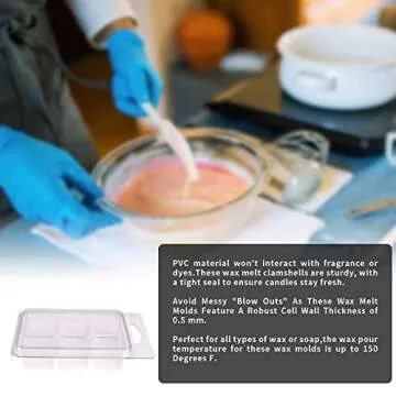 Wax Melt Molds 100 Packs Wax Melt Clamshells 6 Cavity Cubes Clamshells Clear Empty Plastic Cube Tray for Wickless Tarts Candles by DGQ