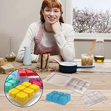Wax Melt Molds 100 Packs Wax Melt Clamshells 6 Cavity Cubes Clamshells Clear Empty Plastic Cube Tray for Wickless Tarts Candles by DGQ