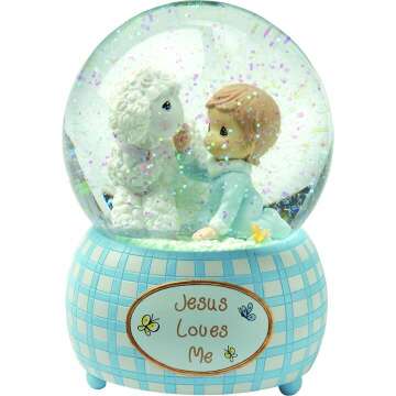 Precious Moments Jesus Loves Me Boy Snow Globe