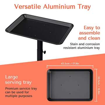 Adjustable TASALON Salon Tray on Wheels for Professionals