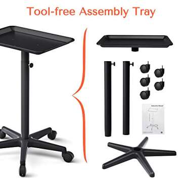 Adjustable TASALON Salon Tray on Wheels for Professionals