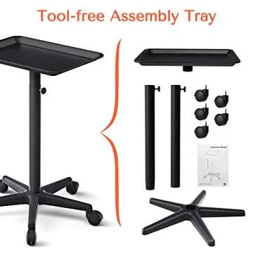Adjustable TASALON Salon Tray on Wheels for Professionals