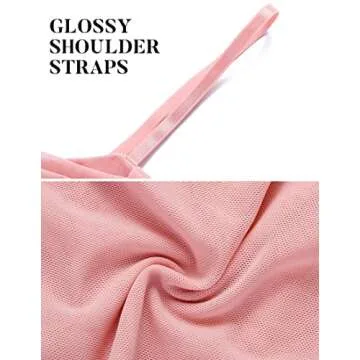 ZESICA Women's Summer Corset Tops Sexy Spaghetti Straps Mesh Bustier Top Cute Camisole Tank Tops Pink