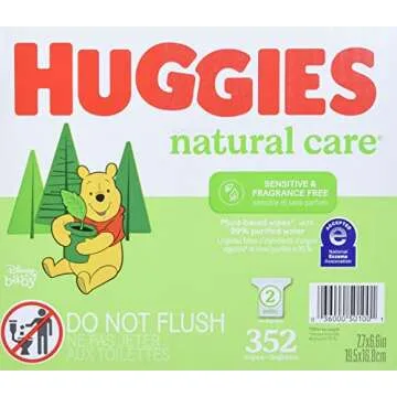 HUGGIES Natural Care Unscented Baby Wipes, Sensitive, 2 Refill Packs (352 Total Wipes)