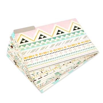 Best Paper Greetings 12 Pack Boho-Themed Decorative File Folders, Cute Office Supplies for Women, Letter Size, 1/3 Cut Tab (9.5 x 11.5)