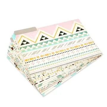 Best Paper Greetings 12 Pack Boho-Themed Decorative File Folders, Cute Office Supplies for Women, Letter Size, 1/3 Cut Tab (9.5 x 11.5)