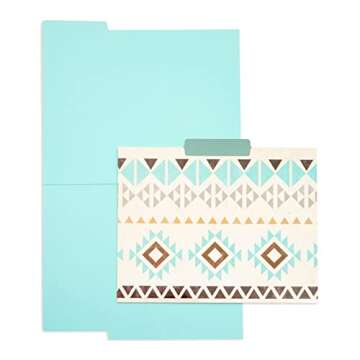 Best Paper Greetings 12 Pack Boho-Themed Decorative File Folders, Cute Office Supplies for Women, Letter Size, 1/3 Cut Tab (9.5 x 11.5)