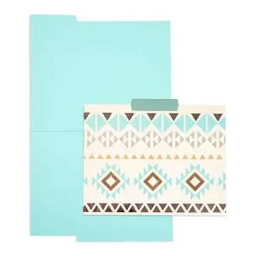 Best Paper Greetings 12 Pack Boho-Themed Decorative File Folders, Cute Office Supplies for Women, Letter Size, 1/3 Cut Tab (9.5 x 11.5)