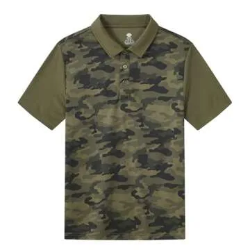 MoFiz Mens Polo Shirts Quick-Dry Cool Short Sleeve Athletic Casual Tennis Golf Shirt for Men (Green-Green Camo,X-Large)