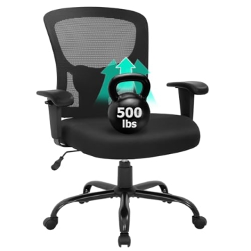 BestOffice Big and Tall Office Chair 500lbs - Ergonomic Mesh Computer Chair for Home