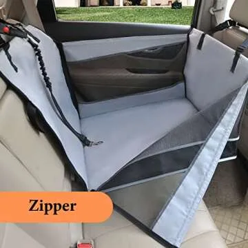 Dog Car Seat Medium Sized Dog, Car Seat for Dogs, Seat Extender with Waterproof Materials & Breathable Mesh, Dog Seat Belt for Car, Giving Your Pets a Comfortable and Safe Road Trip (L Size, Grey)