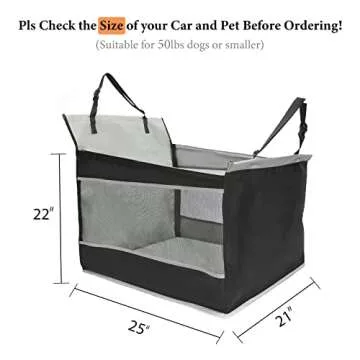 Dog Car Seat Medium Sized Dog, Car Seat for Dogs, Seat Extender with Waterproof Materials & Breathable Mesh, Dog Seat Belt for Car, Giving Your Pets a Comfortable and Safe Road Trip (L Size, Grey)