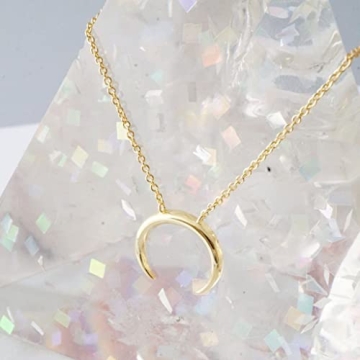 Honeycat Tiny Crescent Horn Necklace in 18k Gold Plate | Minimalist, Delicate Jewelry (Gold)