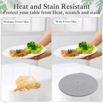 Billbotk Trivets Set - 4 Heat Resistant Cotton Pads for Kitchen