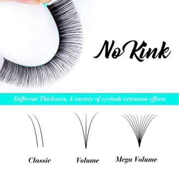 Premium Silk Lash Extensions - 0.05 C CC D DD J B Curl