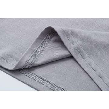 OThread & Co. Women's Short Sleeve T-Shirt Scoop Neck Basic Layer Stretchy Shirts (Small, Light Grey)