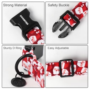 DOGWONG Christmas Cotton Dog Collar for All Dogs