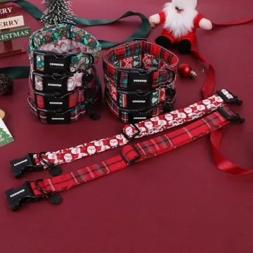 DOGWONG Christmas Cotton Dog Collar for All Dogs