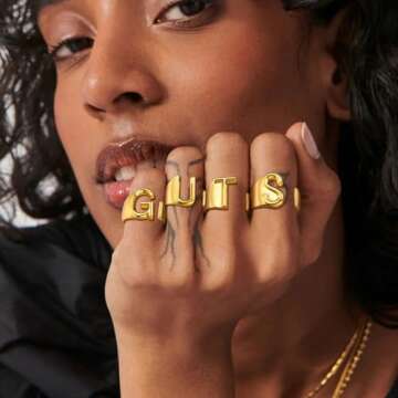 Letter G Ring Gold For Women, GoldChic Jewelry 14k Gold Plated Adjustable Statement Letter Ring for ...
