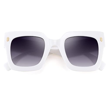 YuJian Vintage Square Oversized Sunglasses for Women