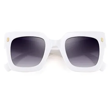 YuJian Vintage Square Oversized Sunglasses for Women