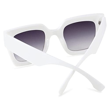 YuJian Vintage Square Oversized Sunglasses for Women