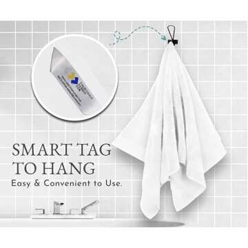 California Design Den Luxury 100% Cotton Towels - 6 Piece Towel Set, Extra Soft & Fluffy, Quick Dry Towel & Highly Absorbent, Hotel Bath Towel Set - 2 Bath Towels, 2 Hand Towels & 2 Washcloths (White)