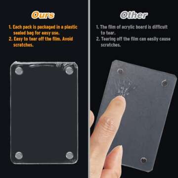 SUNEZLGO 15 Pack- Acrylic Fridge Magnetic Frame, Acrylic Photo Picture Frames,Double Sided Photo Refrigerator Magnet Picture Frame for Fujifilm Instax Mini,Clear Picture Display Frame,2.36 x 3.54 Inch