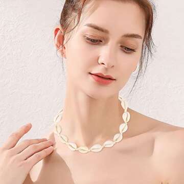 Zkptops Natural Shell Choker Necklace for Women