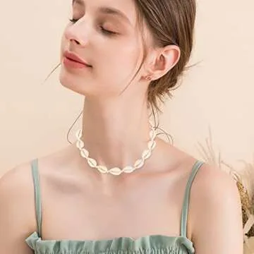Zkptops Natural Shell Choker Necklace for Women